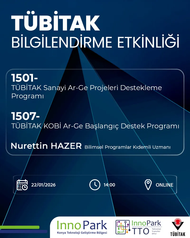 TÜBİTAK 1501- 1507 Bilgilendirme Etkinliği, afişi