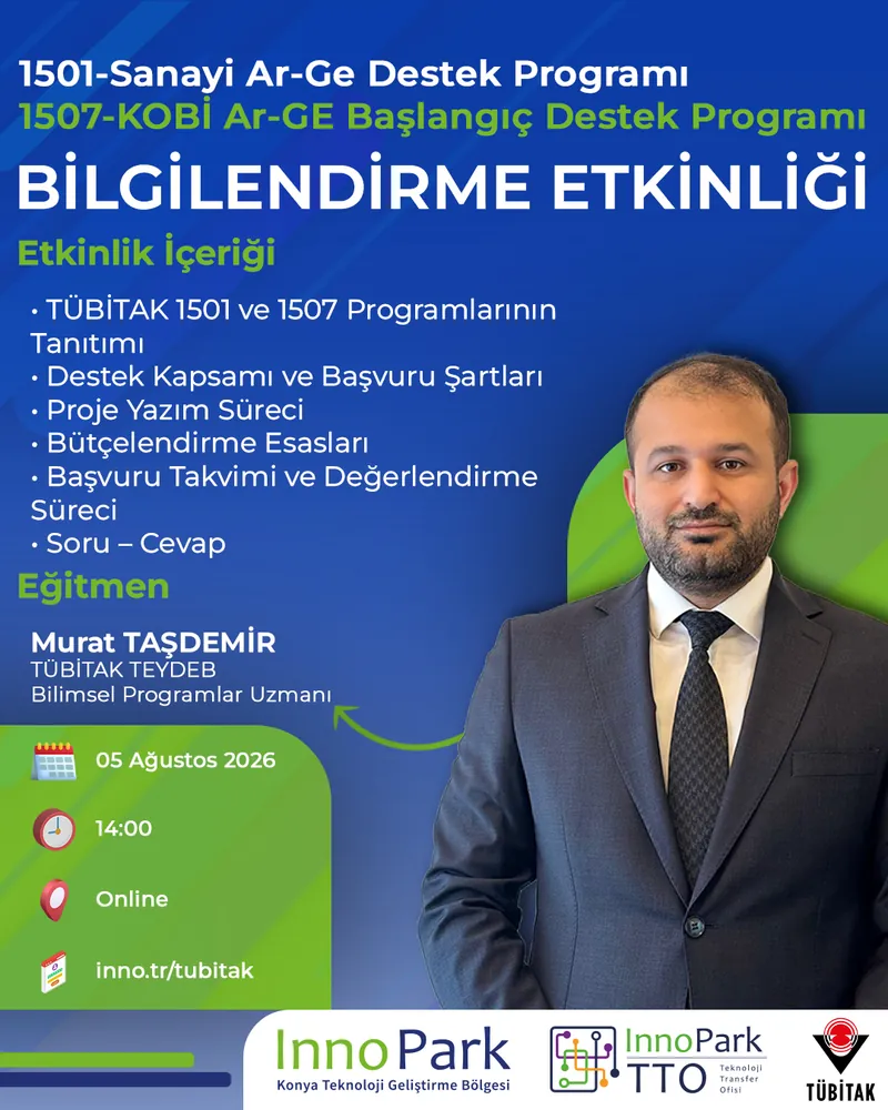 TÜBİTAK 1501 & 1507 Bilgilendirme Etkinliği afişi